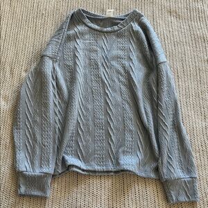 7th Ray Light Blue Textured Sweater